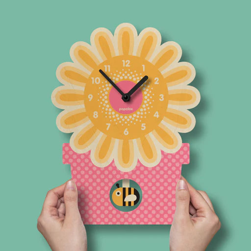 Popclox Pendulum Clock, Flowerpot (Wood)