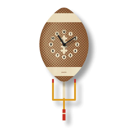 Popclox Pendulum Clock, Football (Wood)