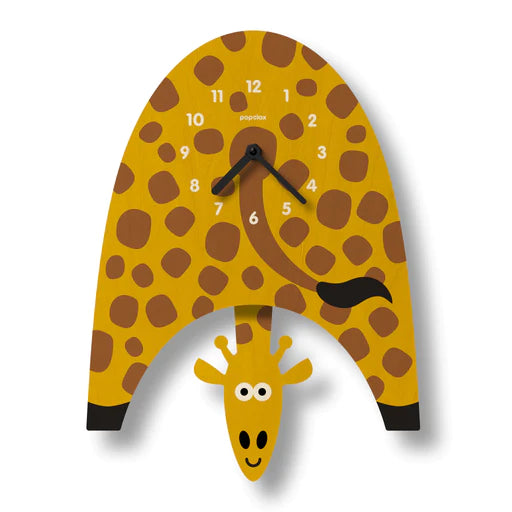 Popclox Pendulum Clock, Giraffe (Wood)