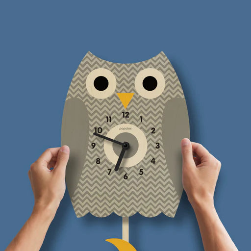 Popclox Pendulum Clock, Owl (Wood)