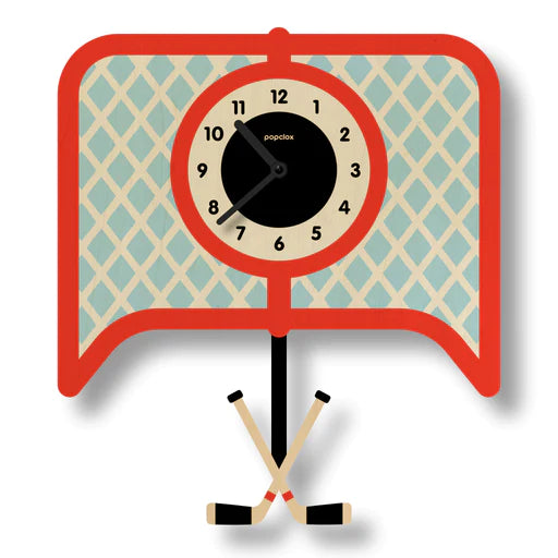 Popclox Pendulum Clock, Hockey (Wood)