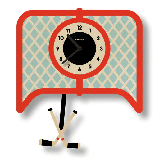 Popclox Pendulum Clock, Hockey (Wood)