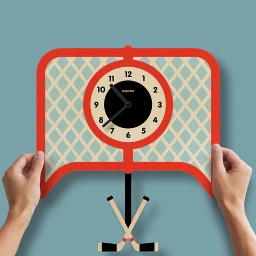 Popclox Pendulum Clock, Hockey (Wood)