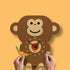 Popclox Pendulum Clock, Monkey (Wood)
