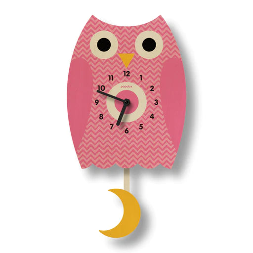 Pendulum Clock, Owl (Wood)