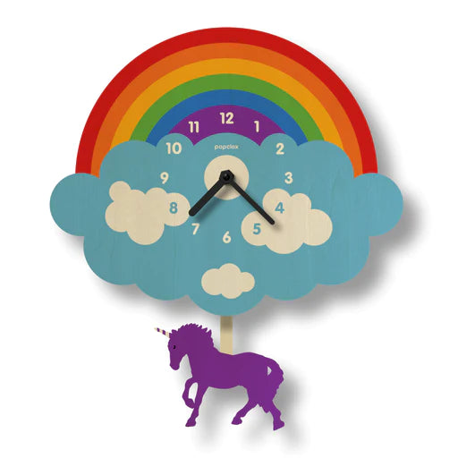 Popclox Pendulum Clock, Rainbow (Wood)