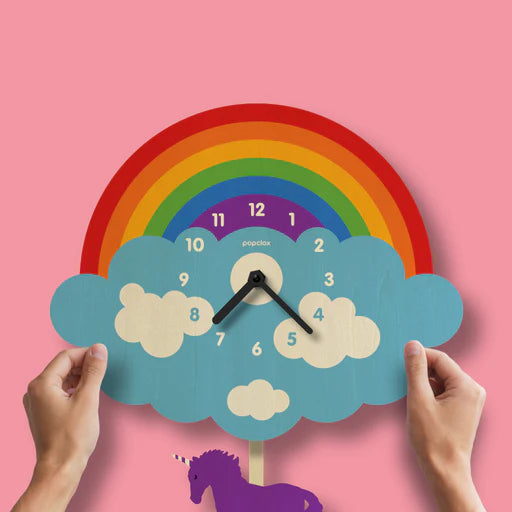Popclox Pendulum Clock, Rainbow (Wood)