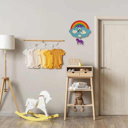 Popclox Pendulum Clock, Rainbow (Wood)