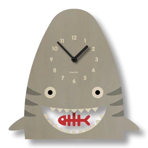Popclox Pendulum Clock, Shark (Wood)