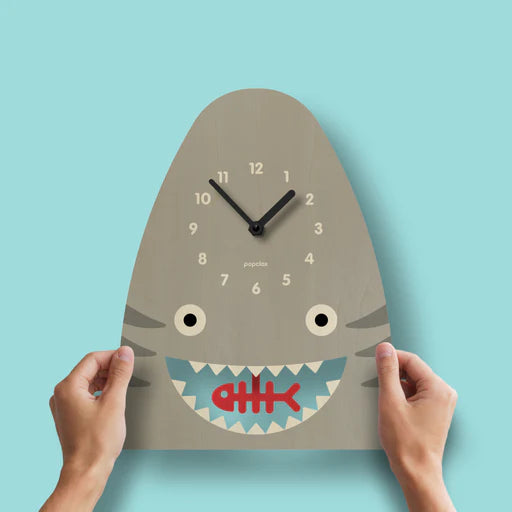 Popclox Pendulum Clock, Shark (Wood)