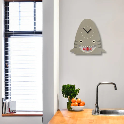 Popclox Pendulum Clock, Shark (Wood)