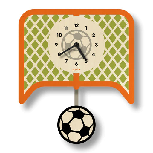Popclox Pendulum Clock, Soccer (Wood)