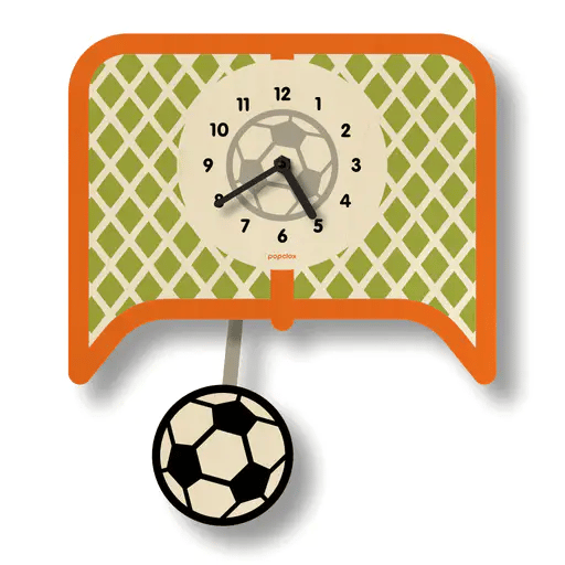 Popclox Pendulum Clock, Soccer (Wood)
