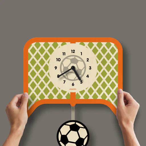 Popclox Pendulum Clock, Soccer (Wood)