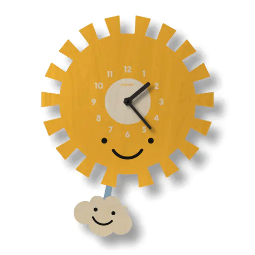 Popclox Pendulum Clock, Sun (Wood)
