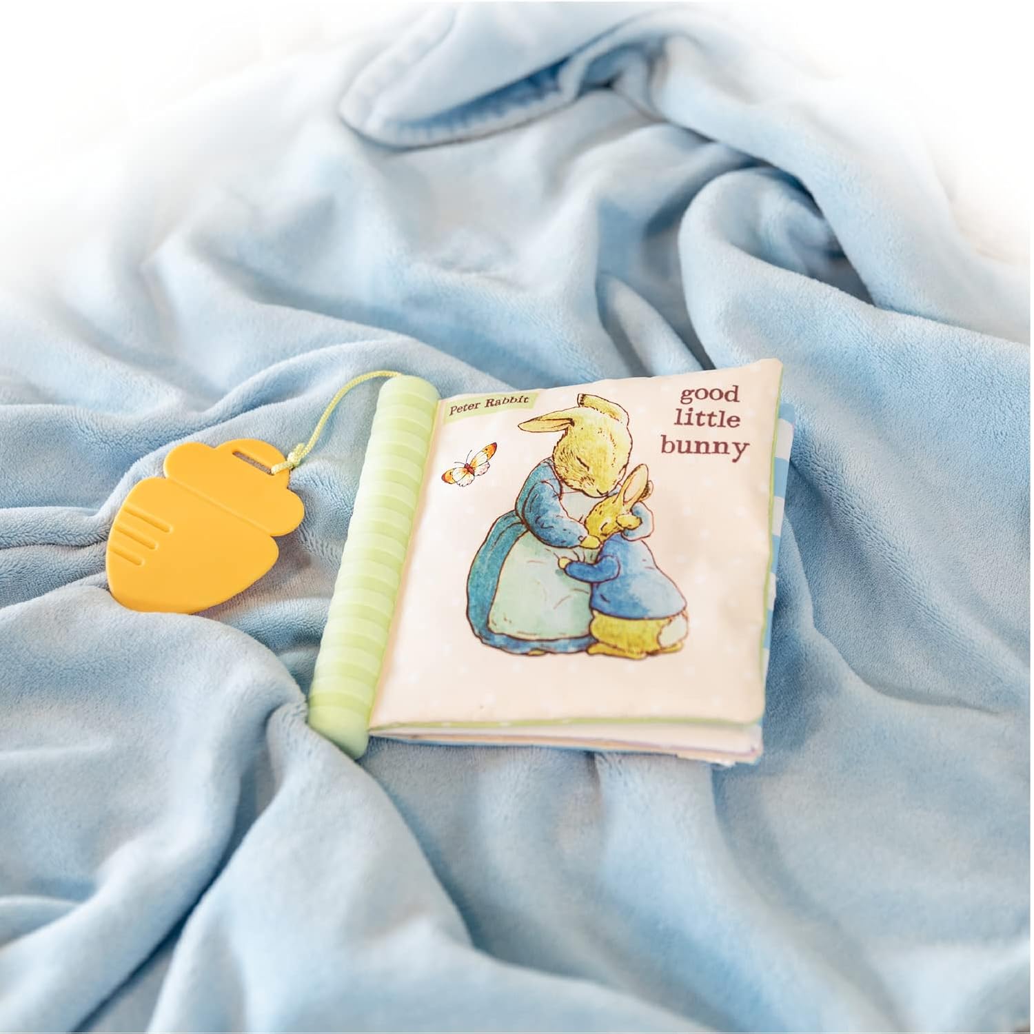 Peter Rabbit Soft Teether Book with Sensory Teether Spine and Teether Toy