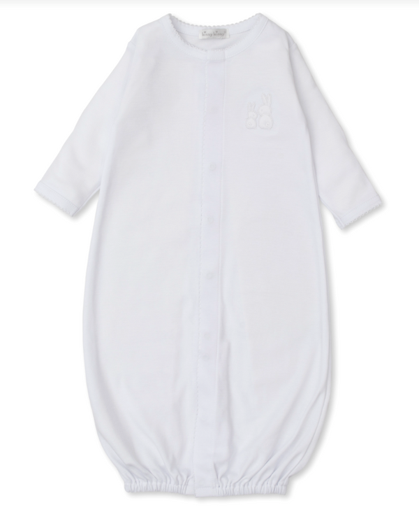 Pique Cuddle Bunnies Convertible Gown, White