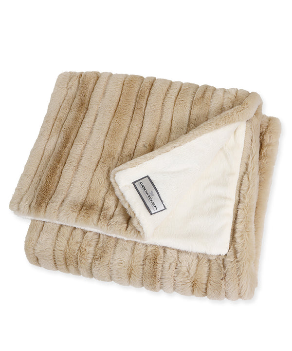 Plush Blanket, Gold Mink Stripe