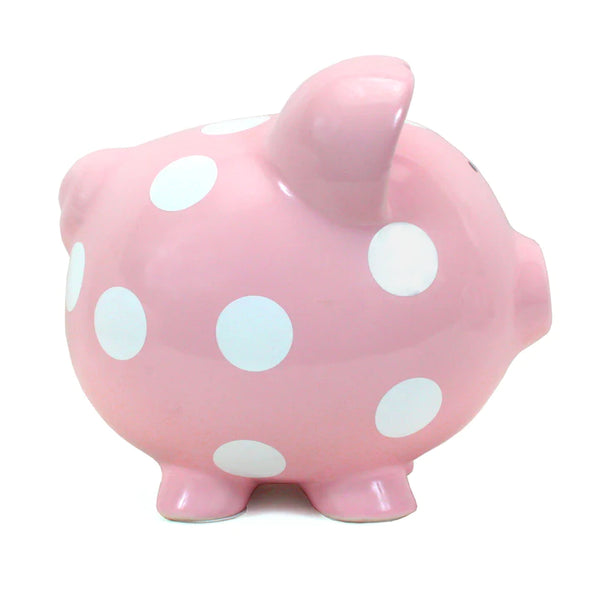 Polka Dot Piggy Bank Pink