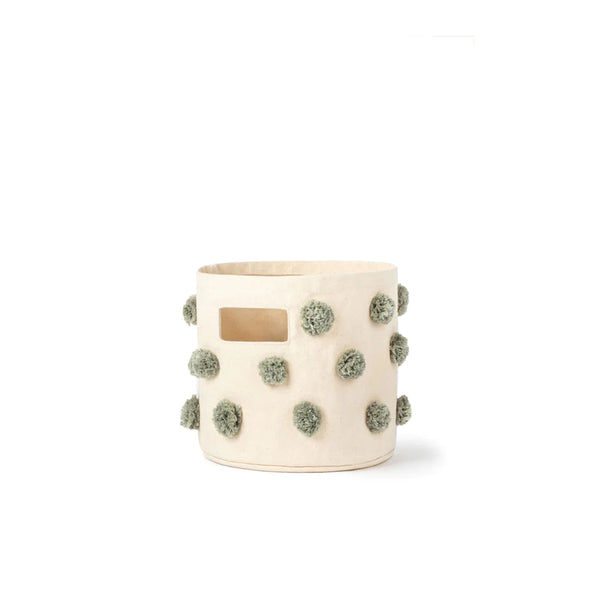 Pom Pom Basket - Mini, Sage