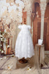 Embroidered with Pearl, 3D Floral, Christening Gown SS, Bonnet