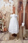 Embroidered with Pearl, 3D Floral, Christening Gown SS, Bonnet