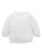 Purebaby Essential Layette Cardigan, White