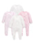 Purebaby Pale Pink Bear 4 Pack Zip Growsuit