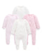 Purebaby Pale Pink Bear 4 Pack Zip Growsuit