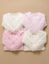 Purebaby Pale Pink Bear 4 Pack Zip Growsuit