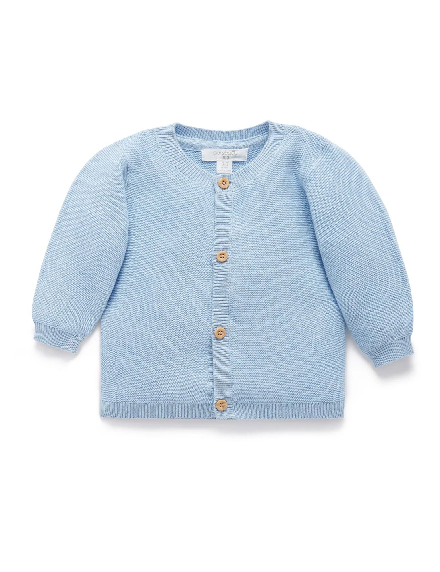 Purebaby Textured Cardigan, Blue