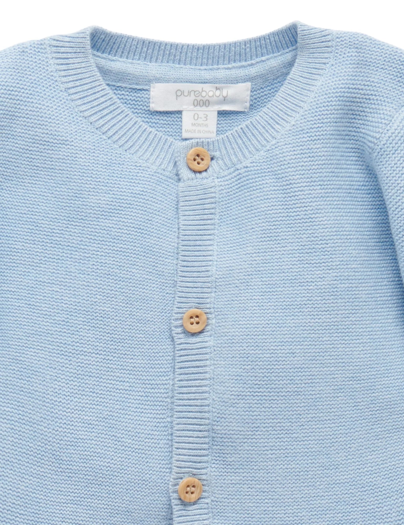 Purebaby Textured Cardigan, Blue
