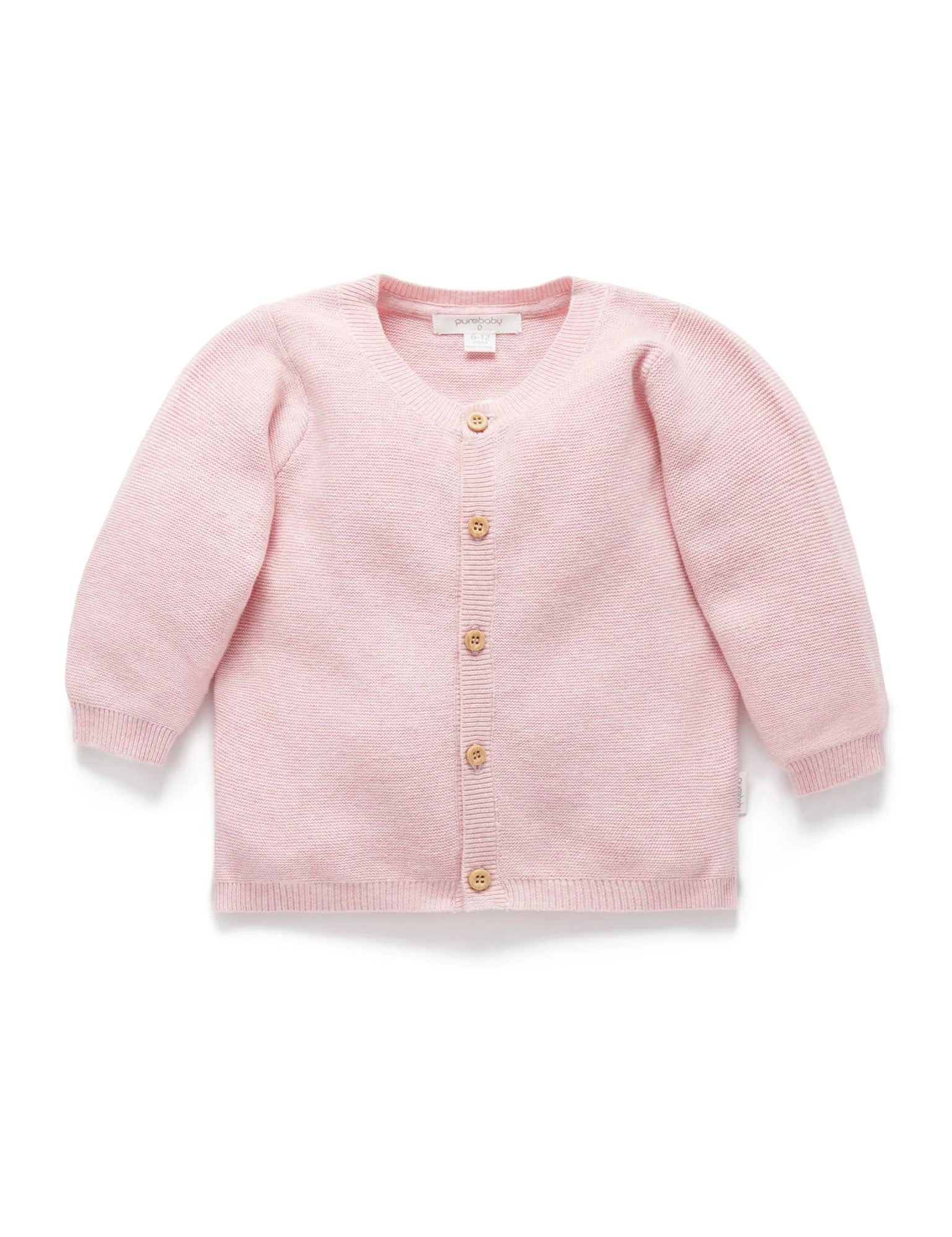 Purebaby Textured Cardigan, Pink