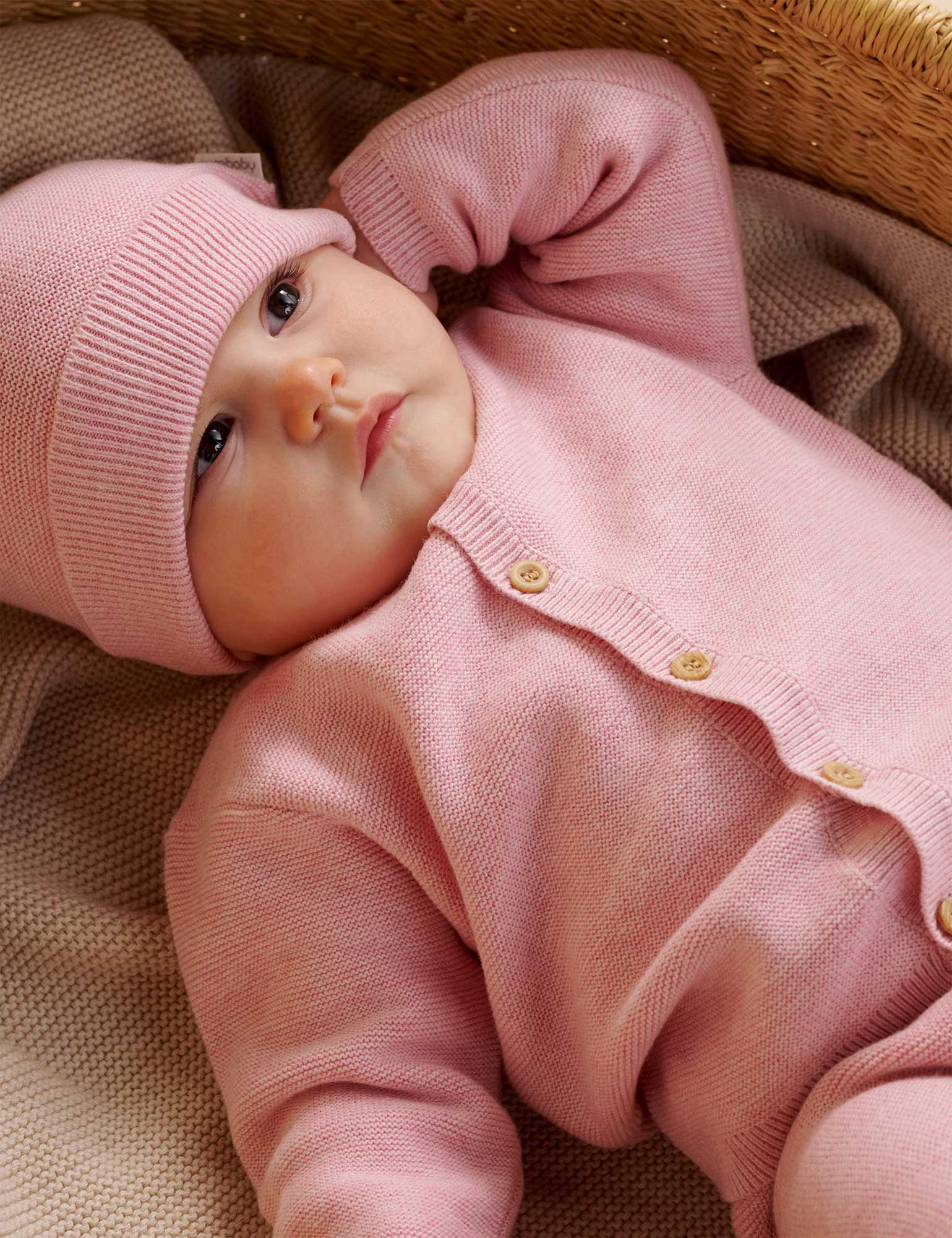 Purebaby Textured Cardigan, Pink