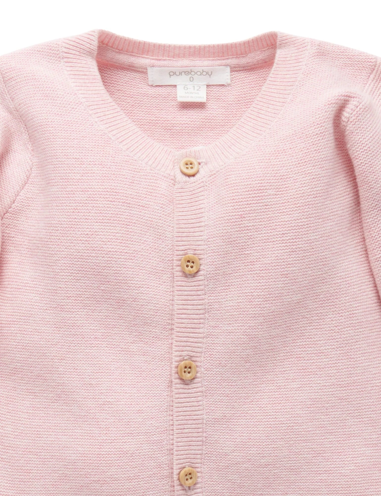 Purebaby Textured Cardigan, Pink