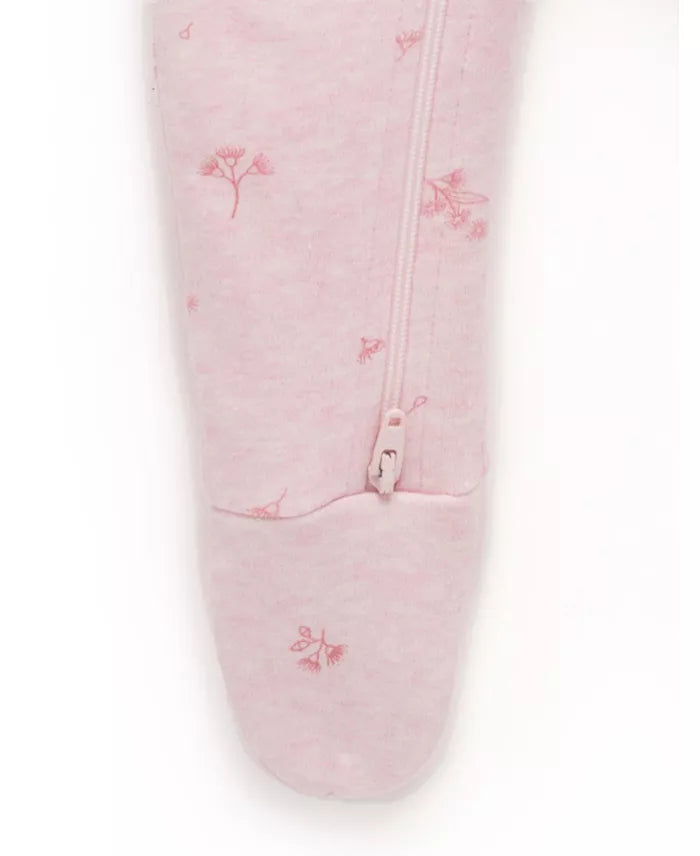 Purebaby Zip Growsuit & Headband Set Pale Pink Blossom