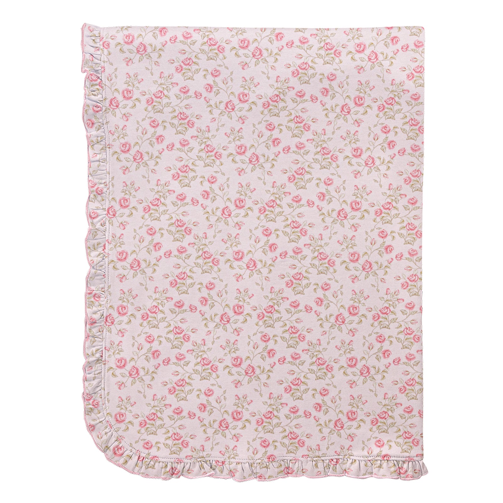 Baby Club Chic Velvet Petals Printed Pima Blanket with Ruffle