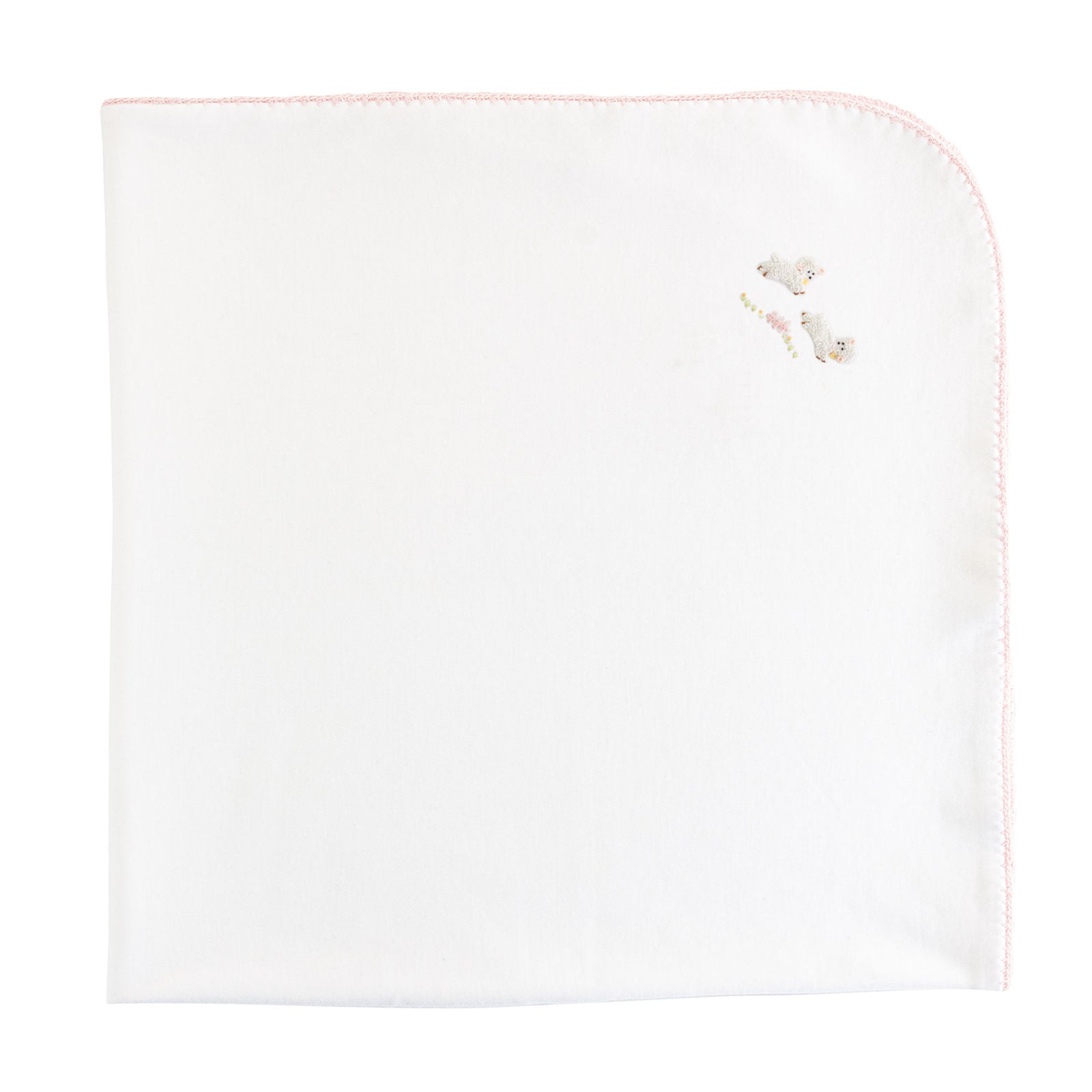 Baby Club Chic Baby Palbs Receiving Blanket with Pink Crochet