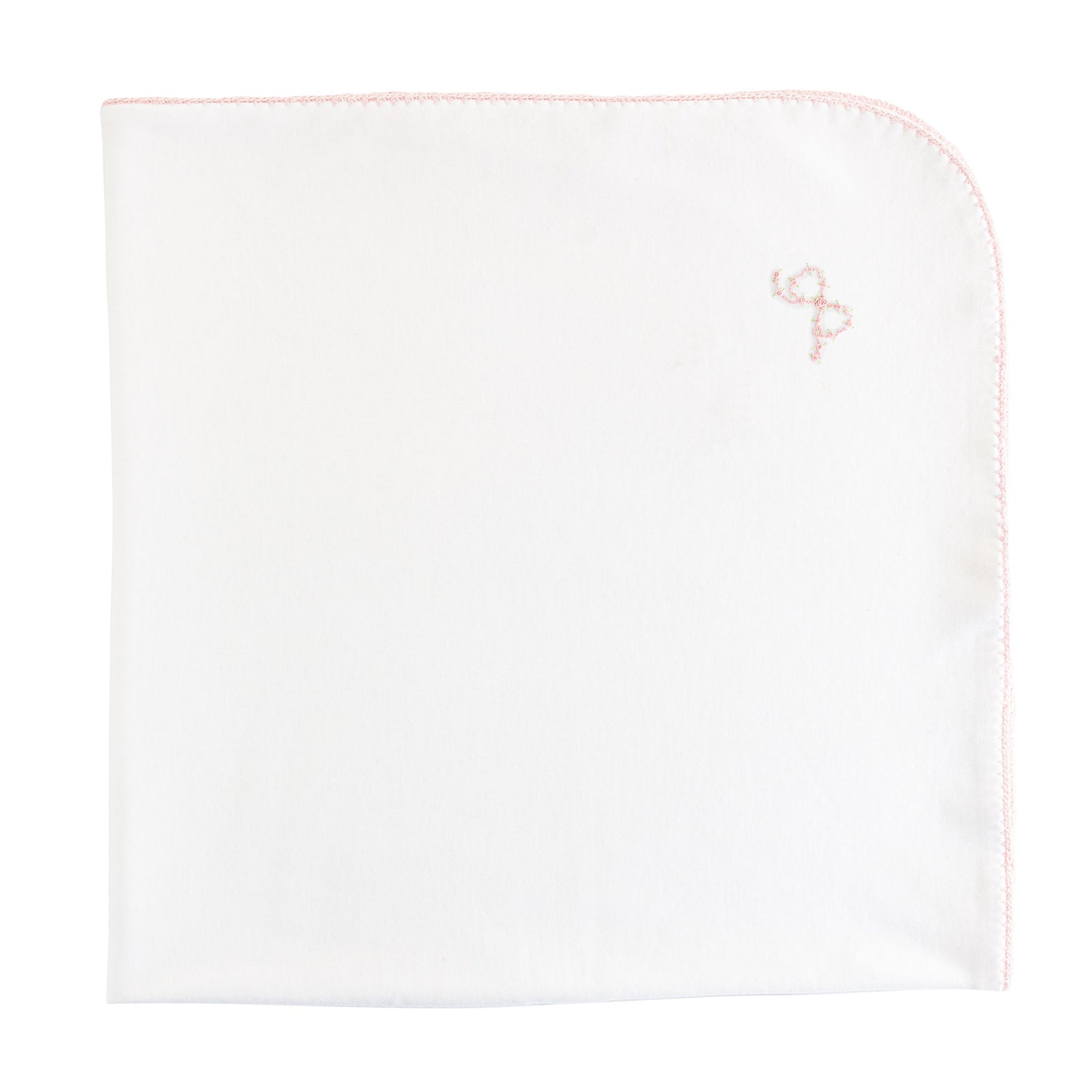 Baby Club Chic Pretty Bows Receiving Blanket with Pink Crochet