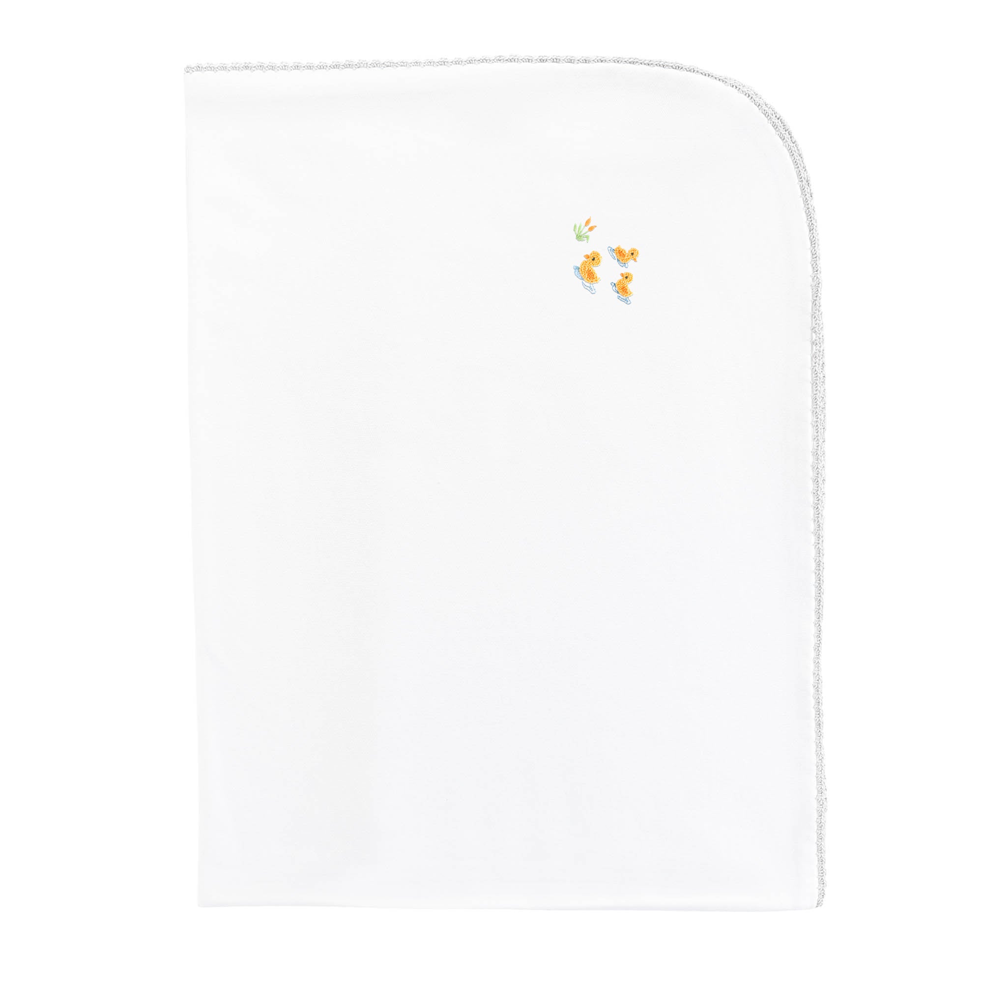 Baby Club Chic Three Little Ducks Receiving Blanket with Crochet Trim 30"x28.5"