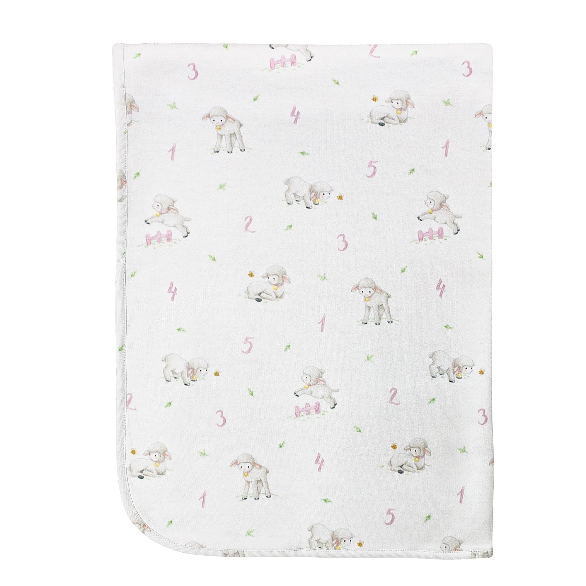 Counting Baby Sheep Receiving Blanket, Pink Printed