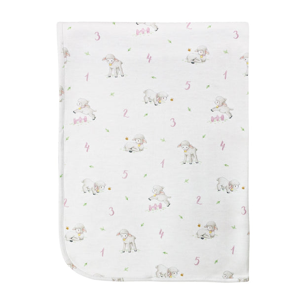 Counting Baby Sheep Receiving Blanket, Pink Printed