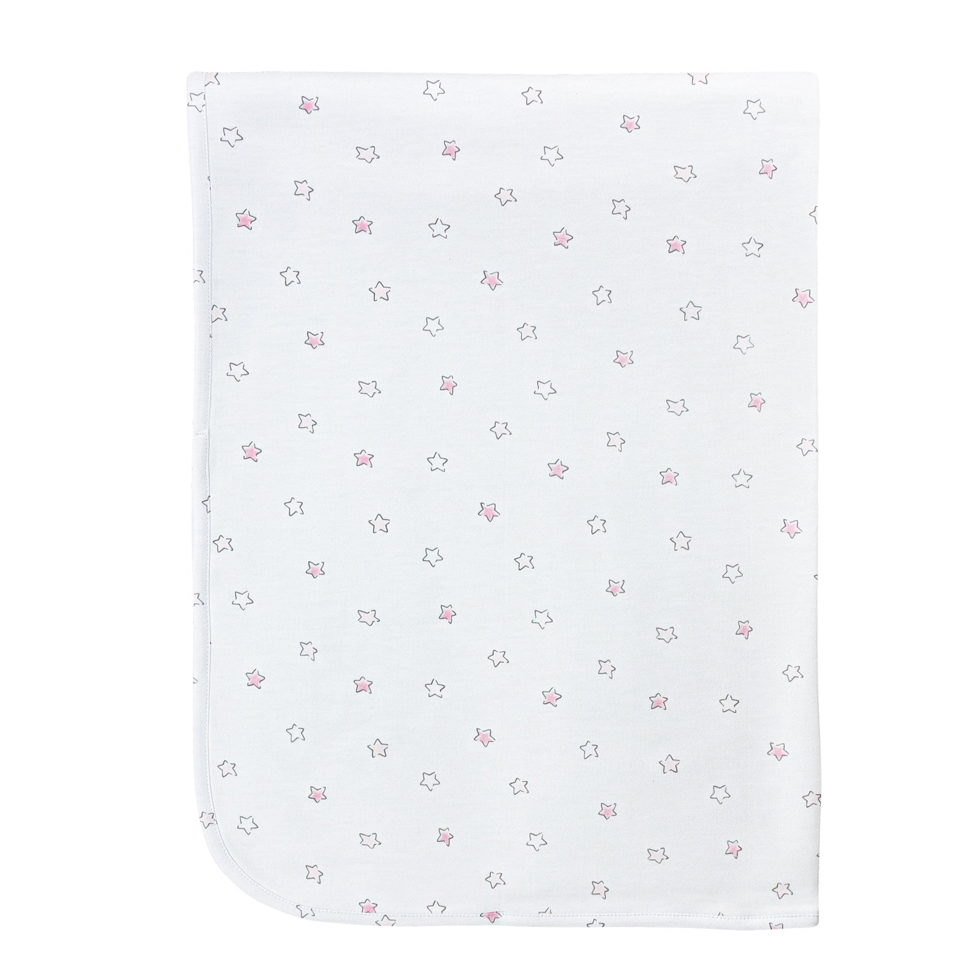 Pink Stars Printed Receiving Blanket