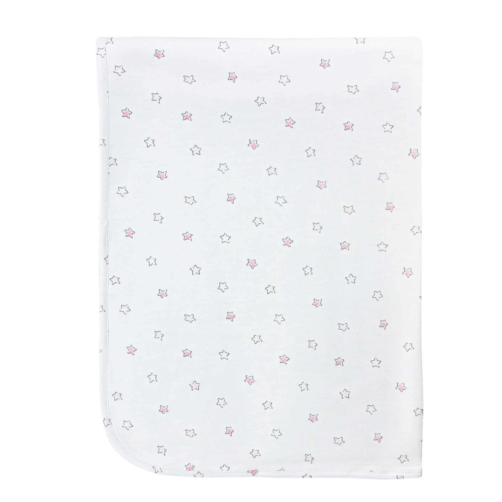 Pink Stars Printed Receiving Blanket