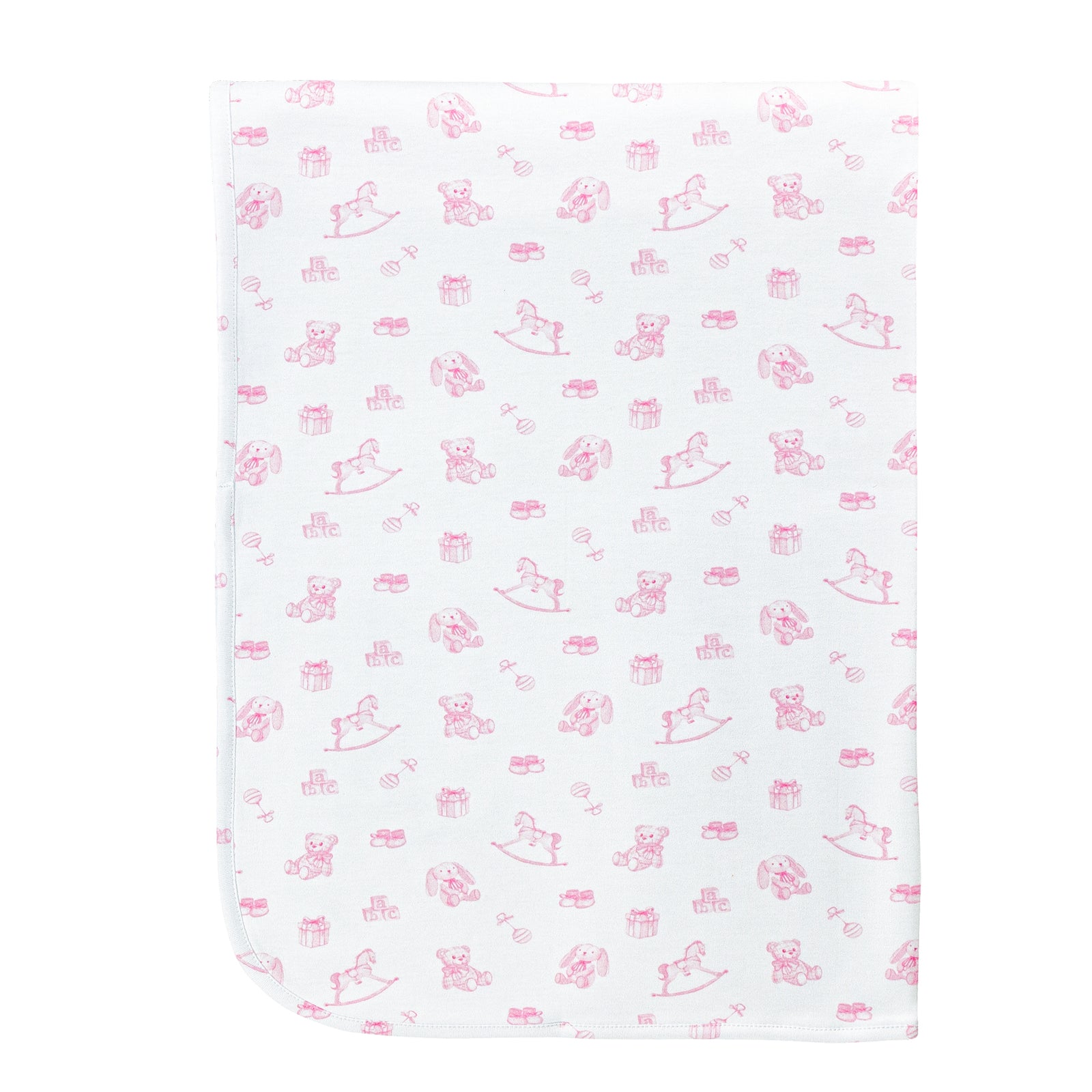 Tiny Baby Toys Printed Receiving Blanket, Pink