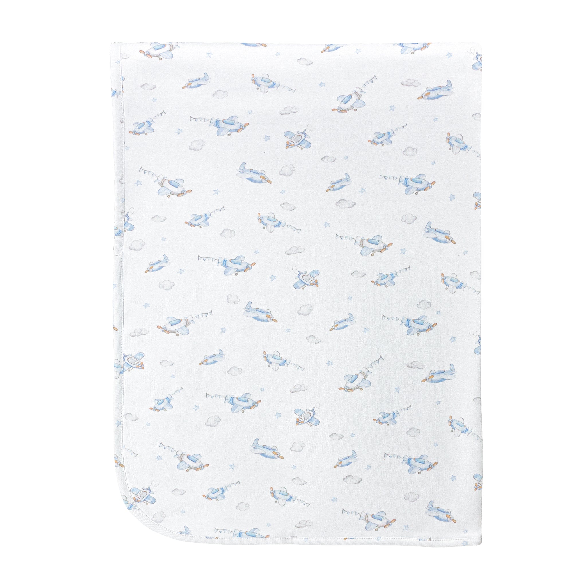 Baby Club Chic Up, Up, and Away Printed Pima Receiving Blanket