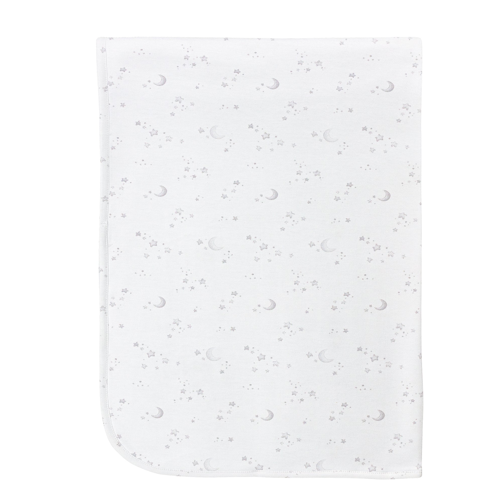 Baby Club Chic Whisper of Stars Gray Printed Pima Receiving Blanket