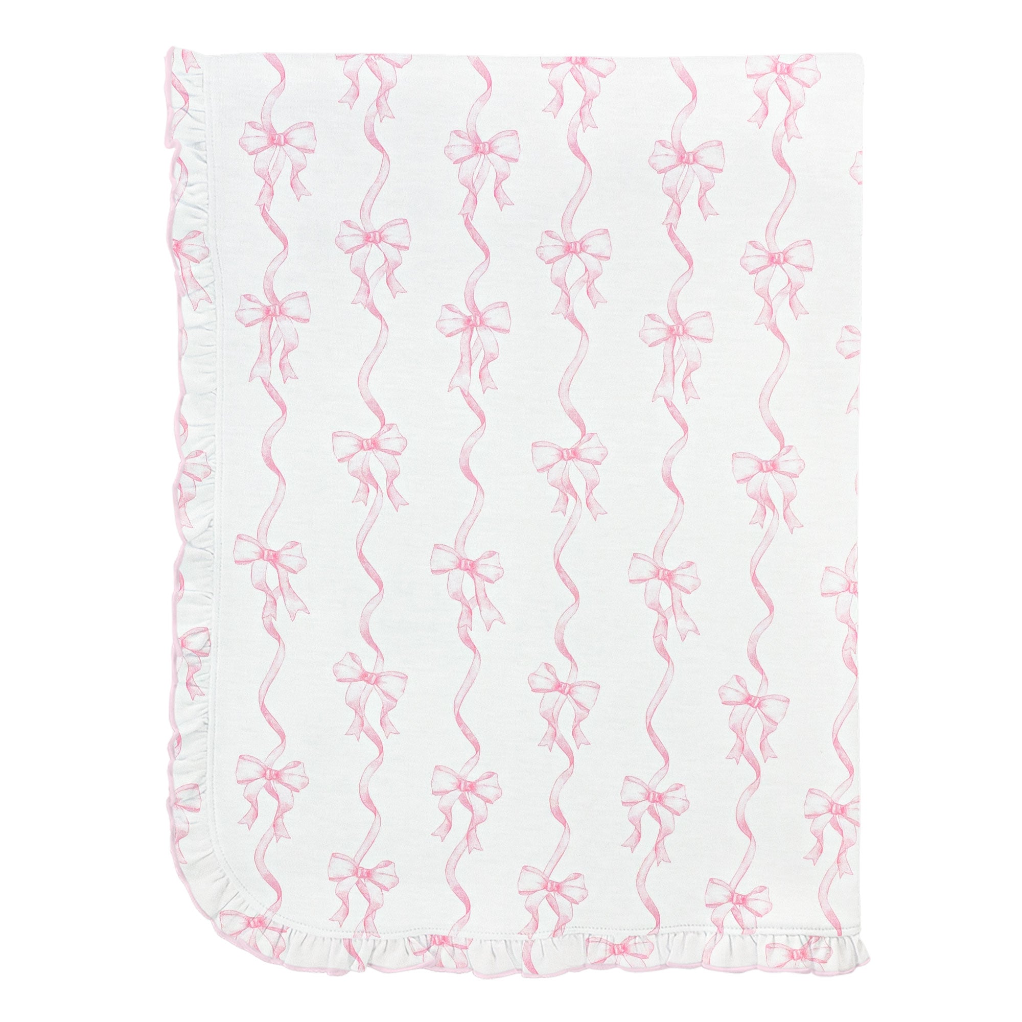 Baby Club Chic Coquette Bows Printed Pima Blanket with Ruffle