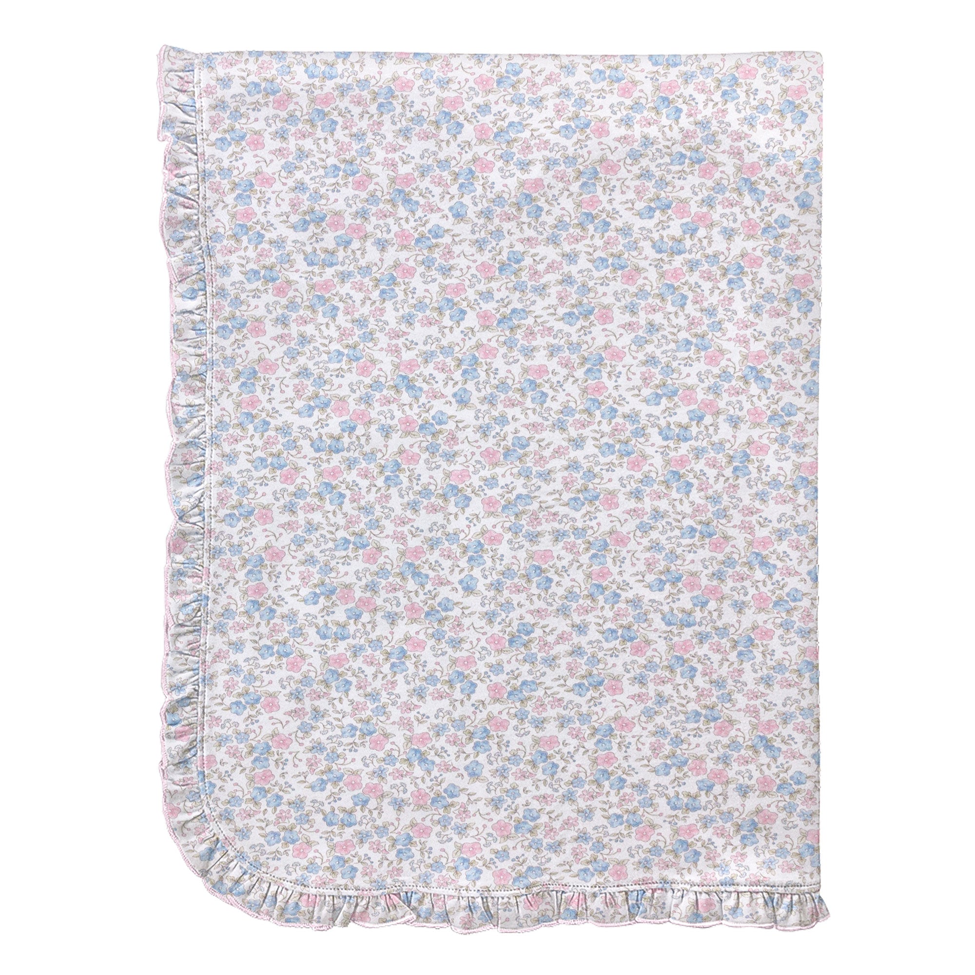 Baby Club Chic Tiny Soft Floral Printed Pima Blanket with Ruffle