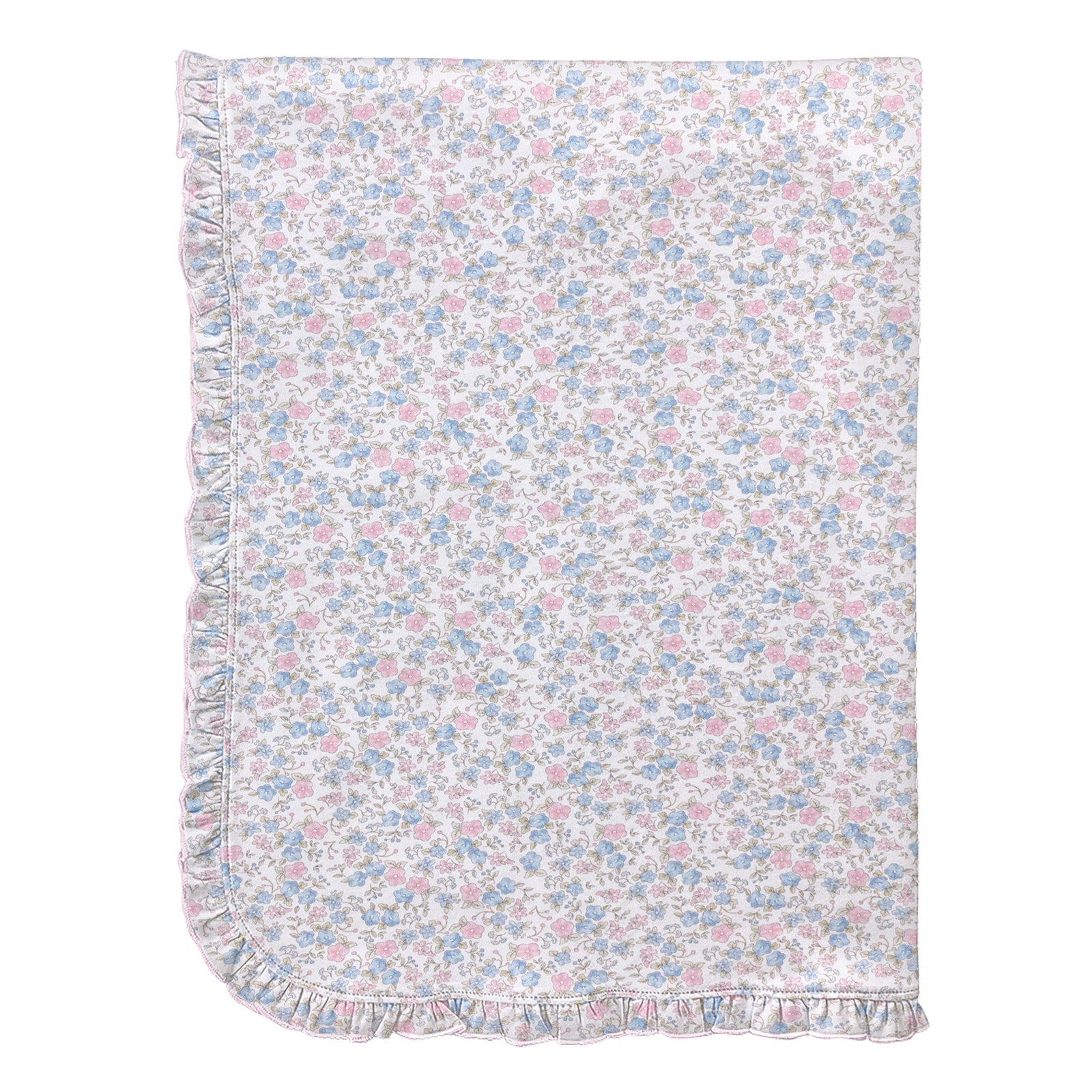 Baby Club Chic Tiny Soft Floral Printed Pima Blanket with Ruffle